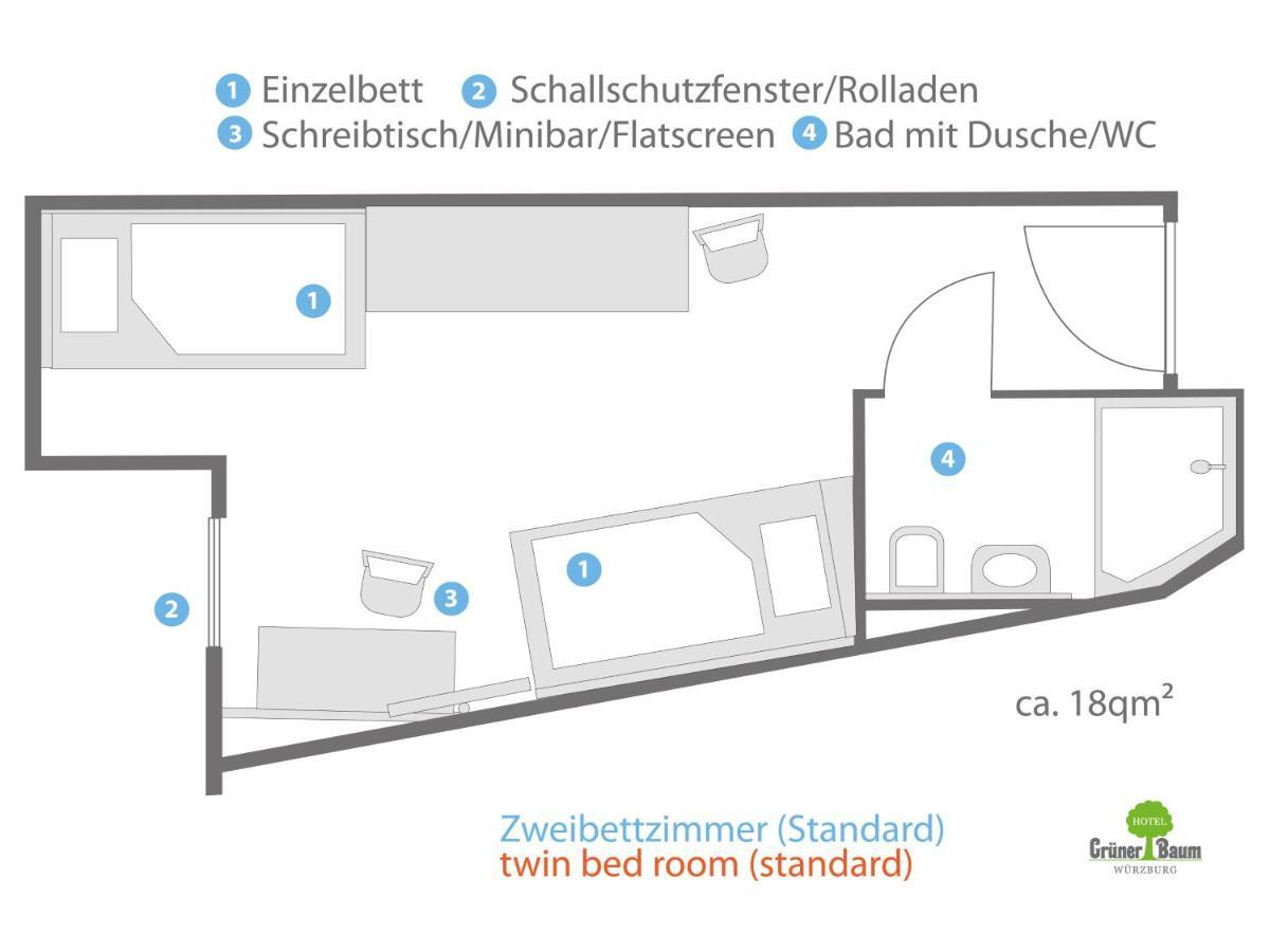 Hotel Gruner Baum Wurzburg Luaran gambar