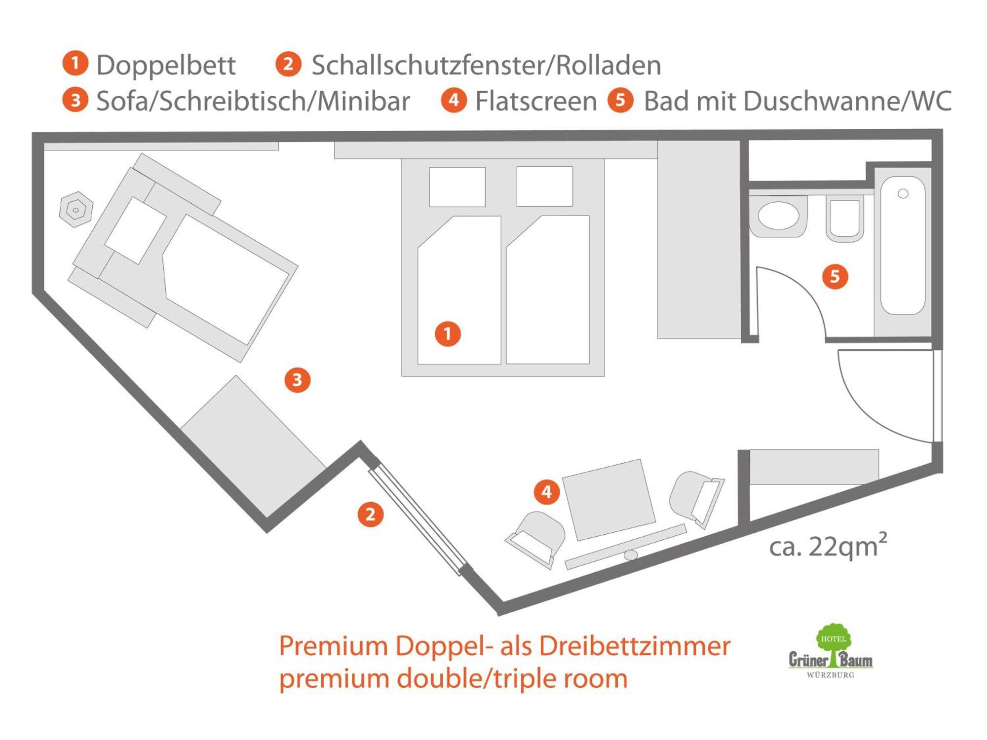 Hotel Gruner Baum Wurzburg Luaran gambar